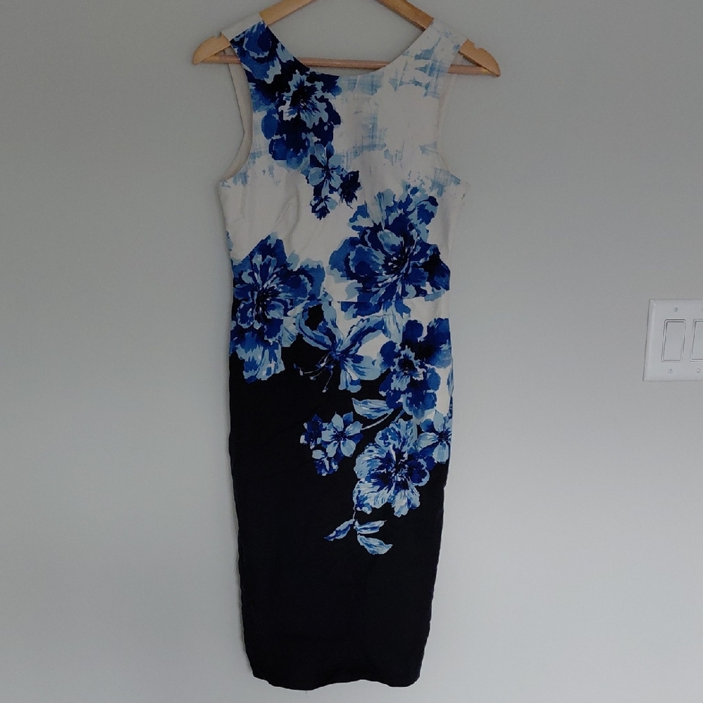 Maeve By Anthropolgie Blue Floral Midi Dress - Picture 3 of 9